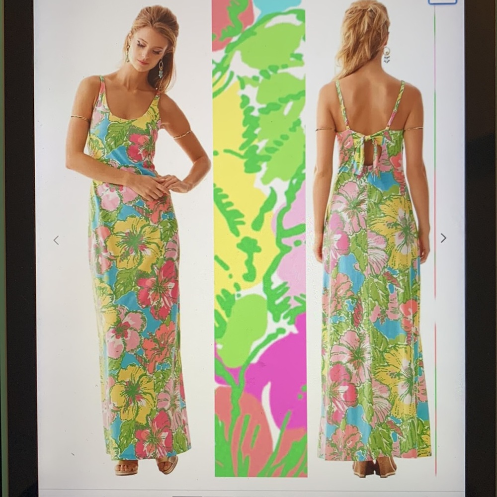Lilly Pulitzer Palm Maxi Dress- Big Flirt- XS